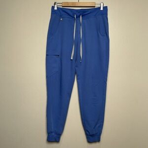 FIGS Women's Zamora Jogger Scrub Pants SMALL Blue Technical Collection